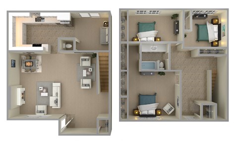 Floor plan for 3 beds, 1.5 baths, 1548 sqft